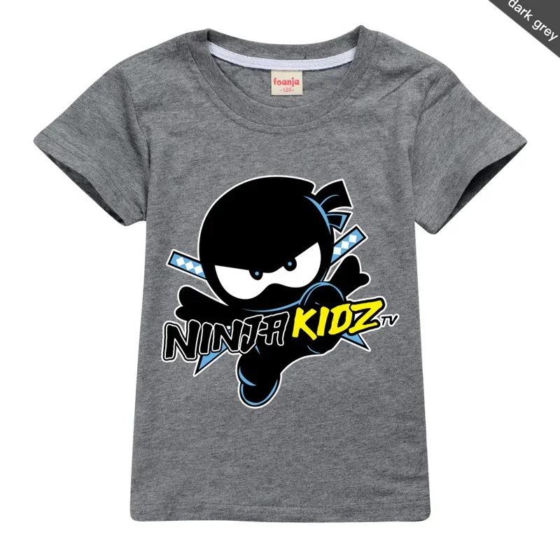 Camiseta de manga curta de algodão Ninja Kidz para crianças, tops de anime Spy Ninjavan, roupas infantis, meninos e meninas