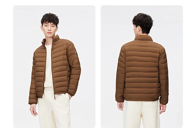 BOSIDENG Lightweight Men's Down Jacket,Water-Resistant Puffer Jacket Winter Coat with Stand Collar for Outdoors Travel 1005