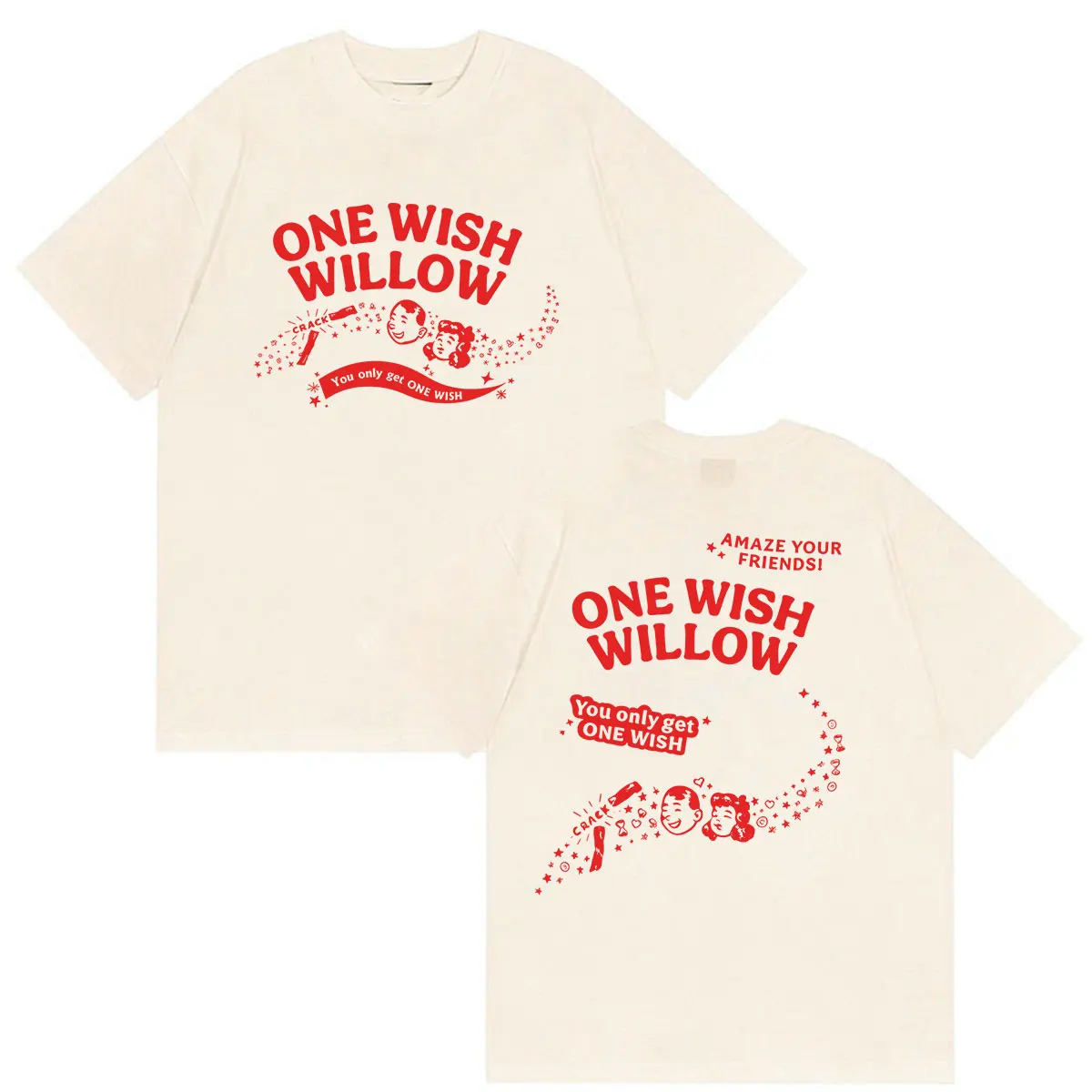 2026 Movie Obsession One Wish Willow Print T-Shirts für Herren und Damen – Modische Oversized T-Shirts aus hochwertiger Baumwolle für den Sommer – Detail 2