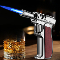 Outdoor Windproof Butane Gas Turbo Metal Lighter Multipurpose High Temperature Welding Gun Inflatable Lighter Men's Somking Tool