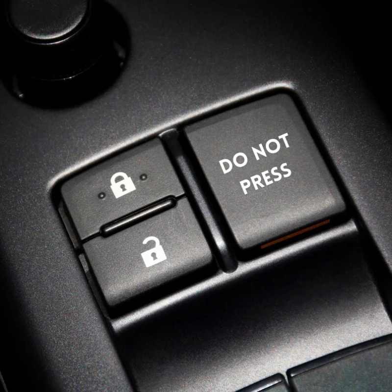 Realistic Lock/Unlock/Trunk Release Button Cover, Durable Vinyl Warning Label, Suitable for Ignition Switch, Anti-theft