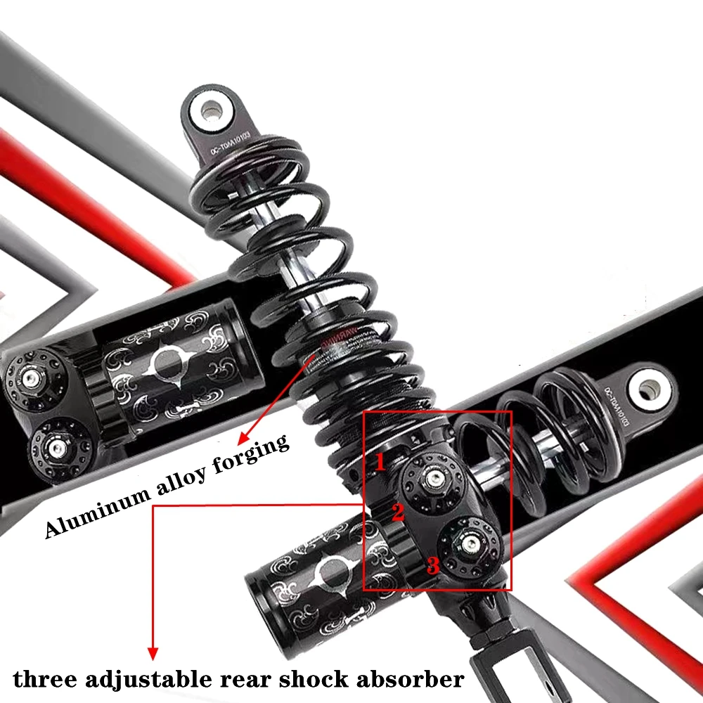 Amortiguador trasero para motocicleta, accesorio de amortiguación de GAS y aceite hidráulico, ajuste para NIU U2 UQi + MQIL Ninebot MMAX110P F90M Scooter, 290mm y 320mm