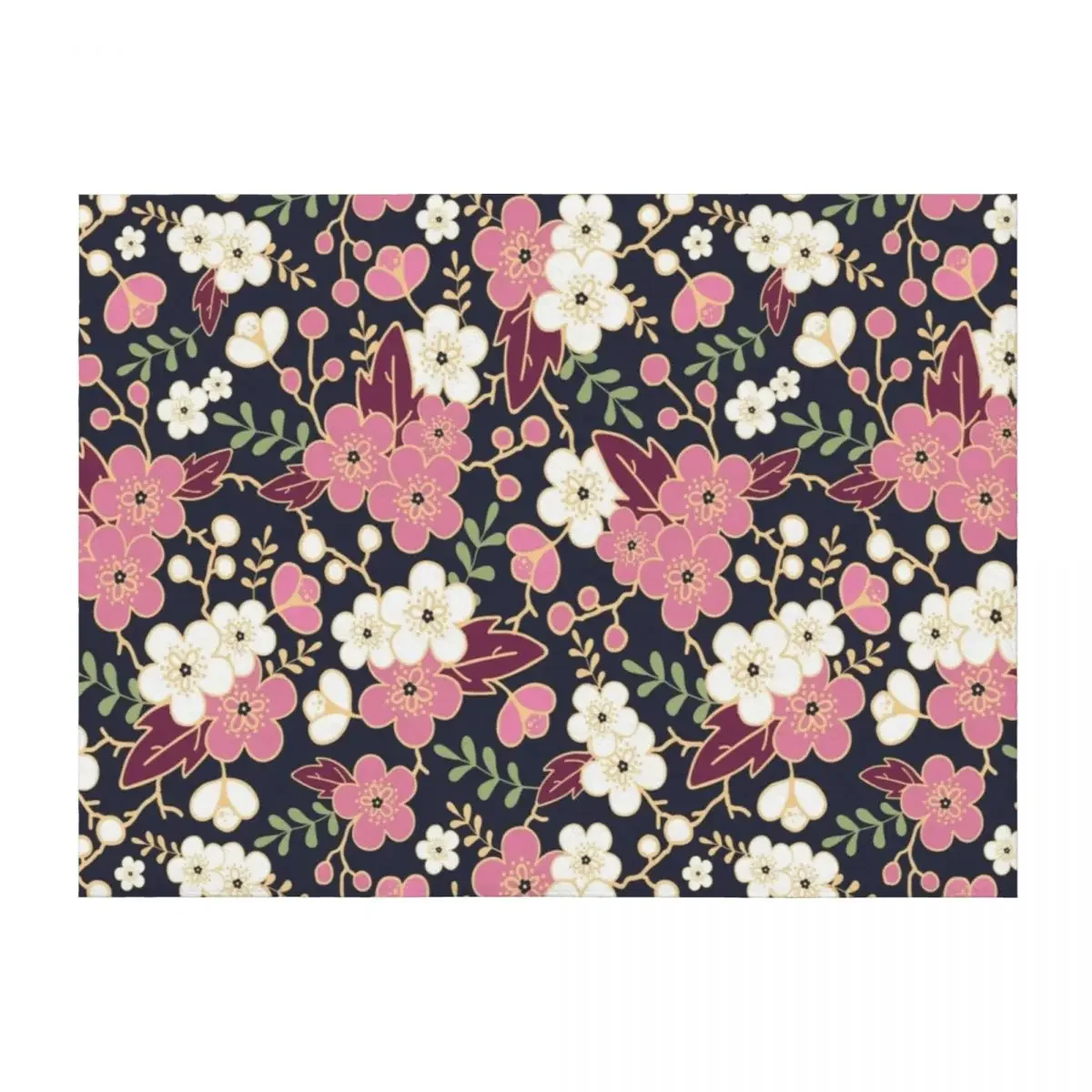 

cherry blossom Throw Blanket Plaid on the sofa Single Polar Thermal Blankets