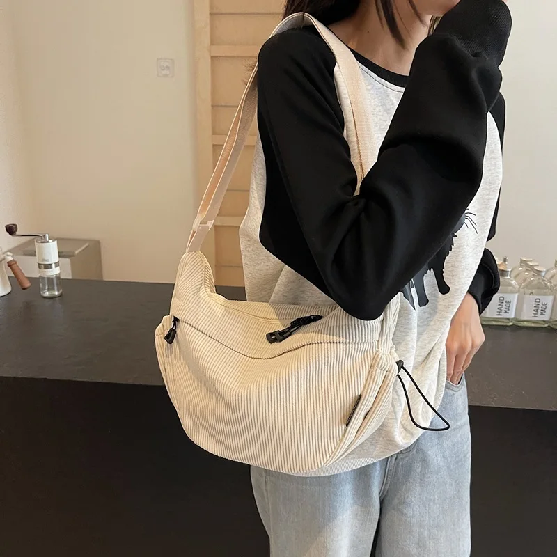 سروال قصير حقيبة كروسبودي للنساء حقيبة كتف الزلابية حقيبة خفيفة الوزن بسيطة مخططة حقائب السفر محفظة وحقائب اليد SUмка Sac