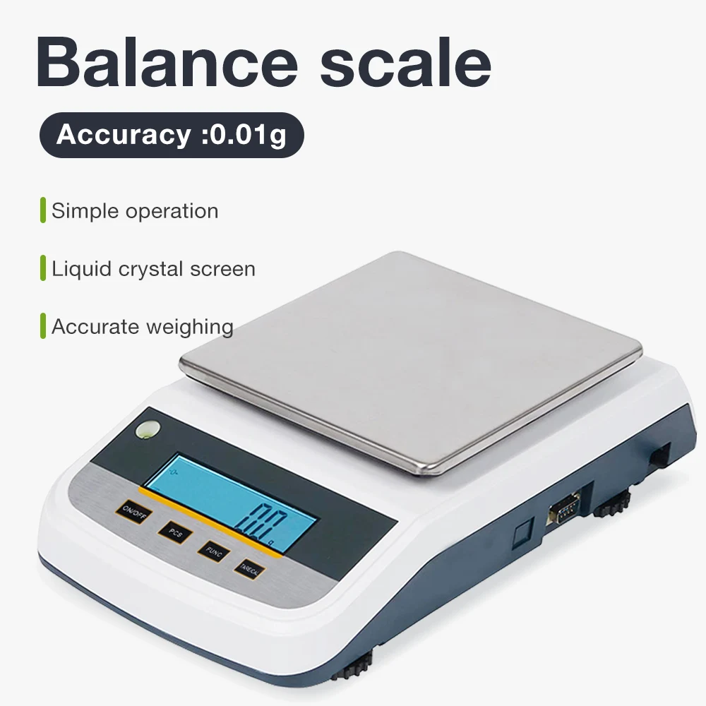

0.01g Precision Digital Scale Electronic Laboratory Balance LCD Display Jewelry Gold Weight Balance Food Scales With RS232