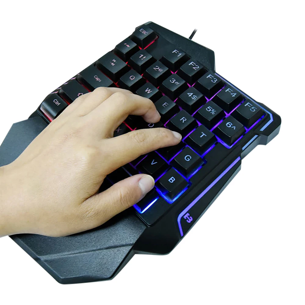 Gaming Keyboard Single Hand Mini Usb Ultra-slim Wired 35keys One Handedly Backlight Keyboard for Laptop Desktop PC Smartphone