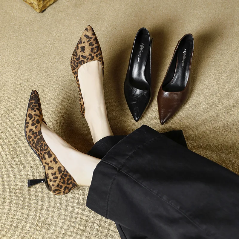 

Женские туфли во французском стиле, остроносые, на высоком каблуке, новинка весны 2026, элегантные туфли-лодочки для светских мероприятий