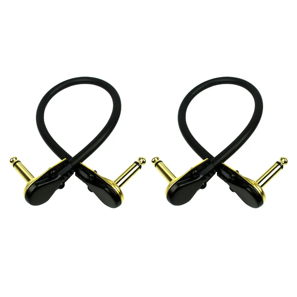 

2Pcs Copper Effect Cable for Electric Guitar Bass Audio Line Gold Plated Connector Noise Reduction Durable Transmission
