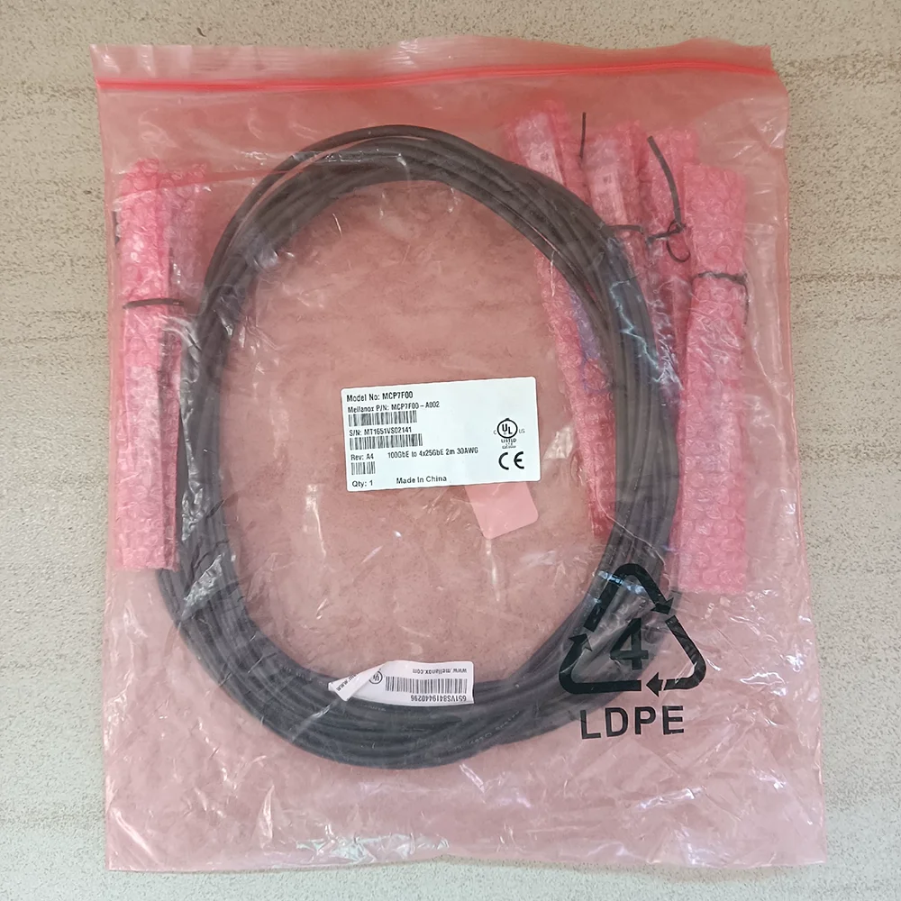 MCP7F00-A002 100GbE to 4*25Gbb 2m 30AWG Line