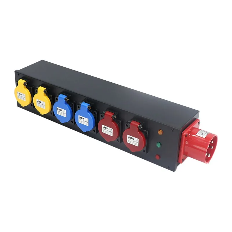 12-way 24-way 16A waterproof power supply through box aviation plug distribution cabinet air  stage silicon power box