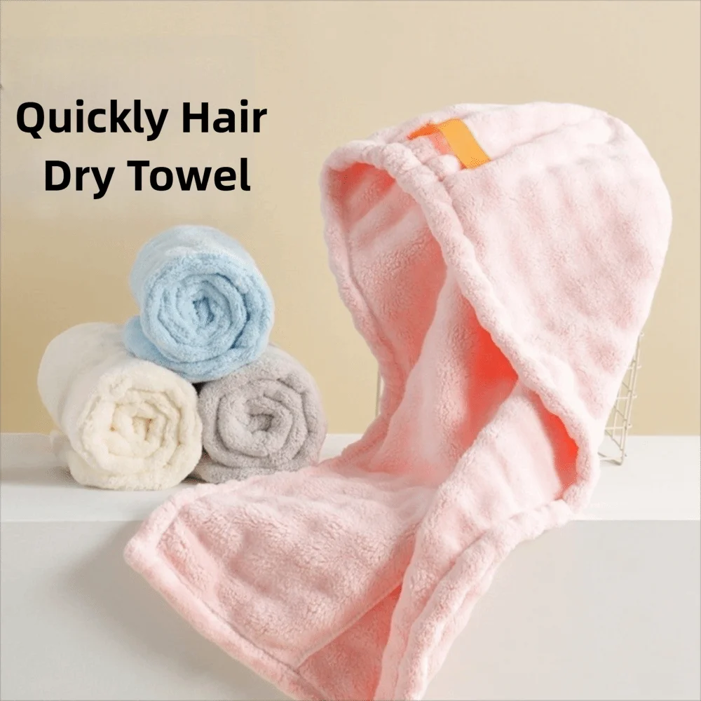 

Microfiber Quickly Hair Dry Towel Super Absorbent Soft Bathroom Women Turban Extra Large with Elastic Band Hair Dry Wrap Bonnets