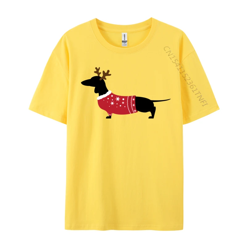 Ugly Christmas Sweater Wiener Dachshund Dog T-Shirts Graphic Tshirt Cotton Men T Shirt New Design High Quality