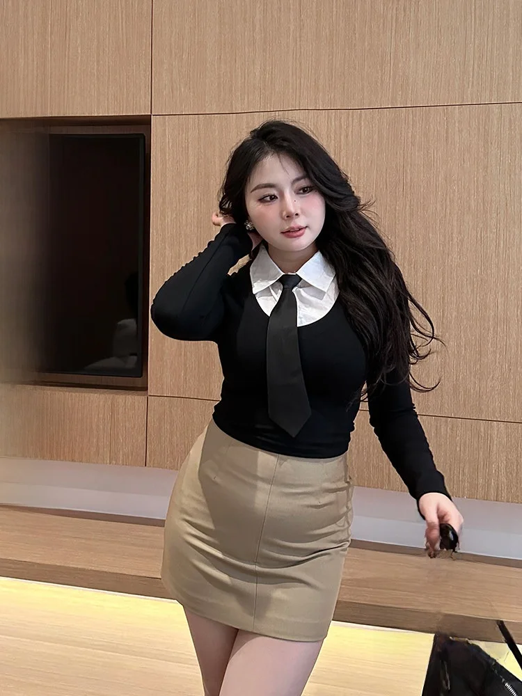 

High Waist f Body Skirt for plus Size Women in Brown Color Sli Slimming ort Skirt That Is Faionable And Versatile