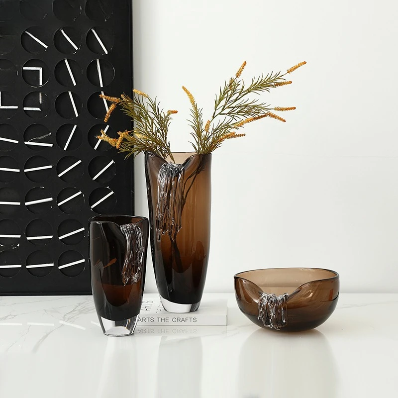 

SM light luxury creative glass hydroponic vase villa exhibition hall dining table wine cabinet advanced sense handicraft