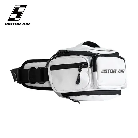 Motor-Air White Motorcycle Waist Bag Multifunctional Chest Pack Crossbody Bag Outdoor Riding Equipment Package With Rain Cover