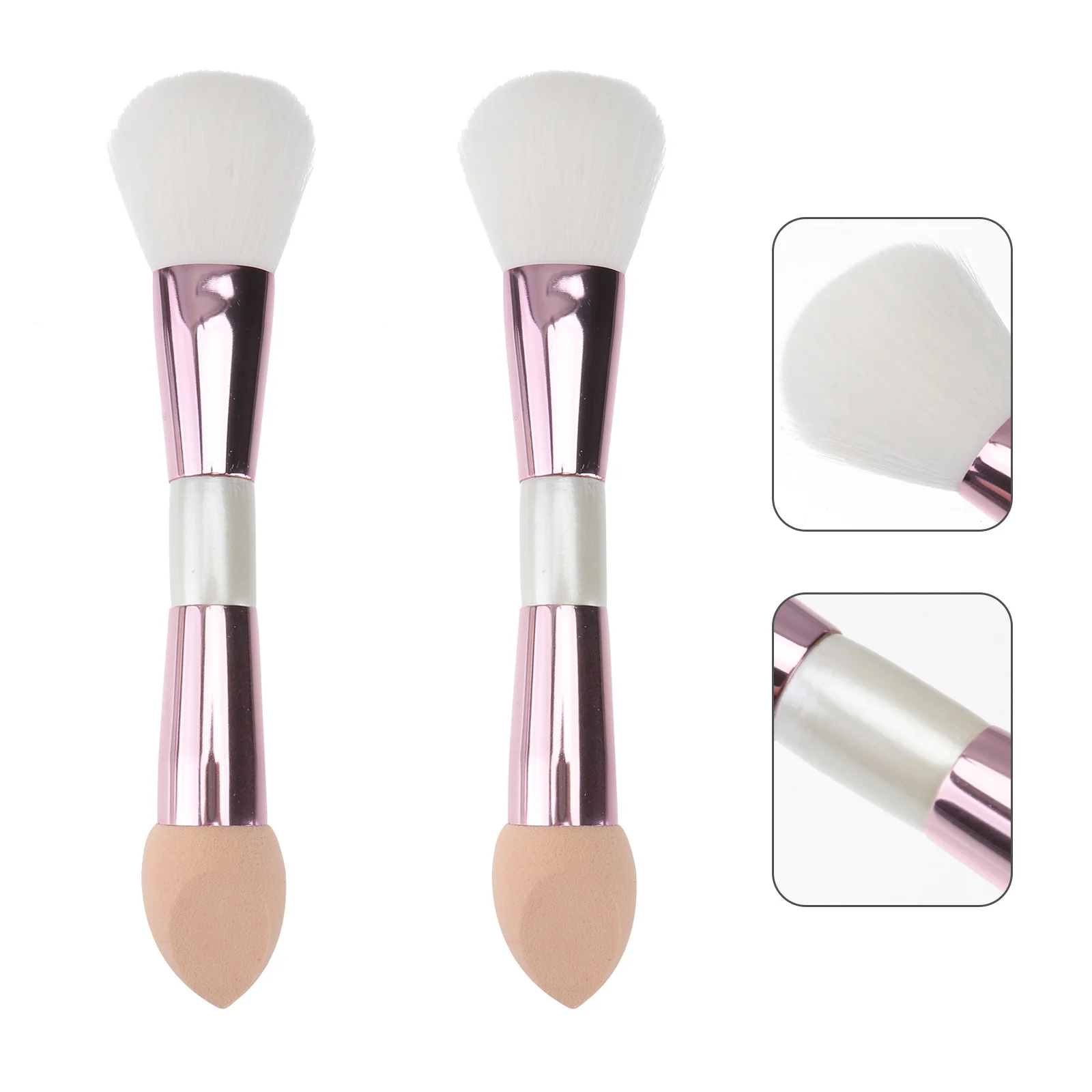 2Pcs Multifunktionale Doppelseitige Make-Up Pinsel Erröten Foundation Lidschatten Pinsel Tragbare Werkzeug Make-Up Pinsel