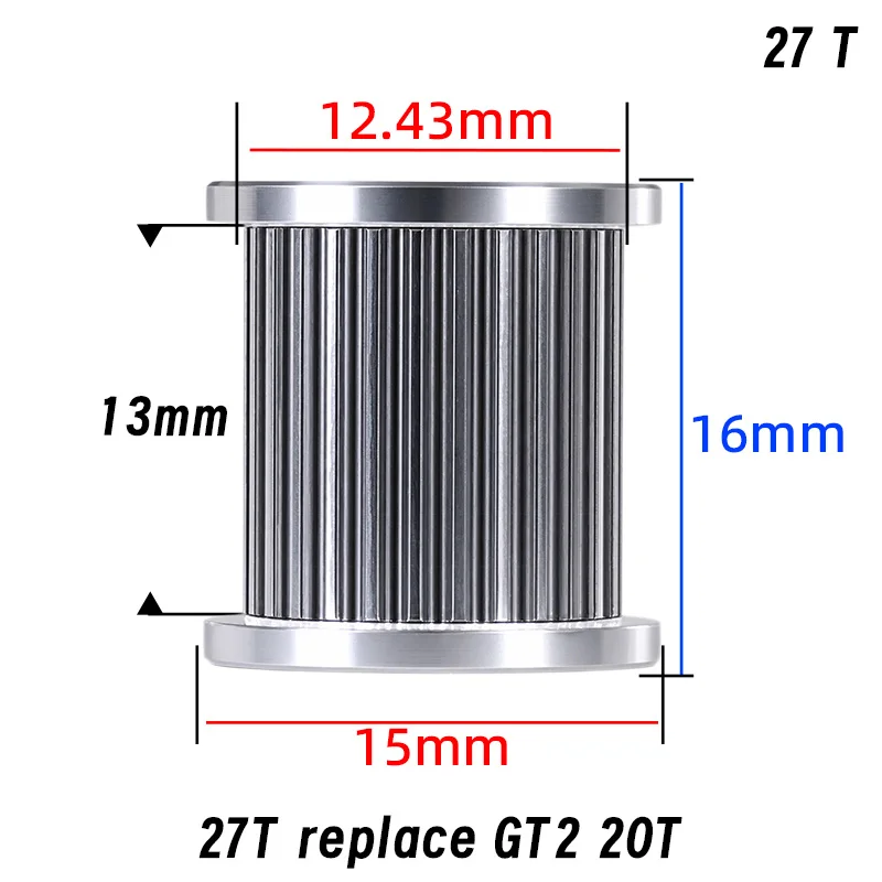 Mellow 3D-Drucker-Zubehör: GATES 1.5GT Zahnriemen-Synchronriemenscheibe, Umlenkrolle GT1.5 für 6MM, 9MM, 10MM, 12MM Zahnriemen