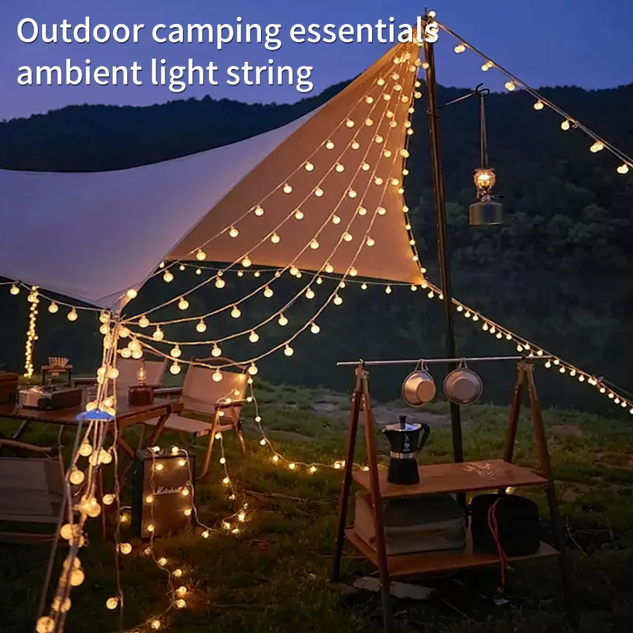 

LED Small Orb Light Strip 1.5M 3M 6M 10M RGB Warm White Light Outdoor Camping Picnic Event Lighting Indoor Party Decoration