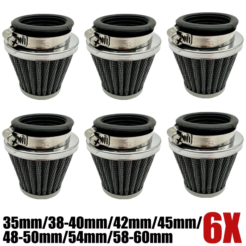

35/38-40/42/45/48-50/54/58-60 мм 6 шт. универсальный мотоциклетный грибовидная головка зажим для воздушного фильтра очиститель воздухозаборного фильтра с прямой головкой