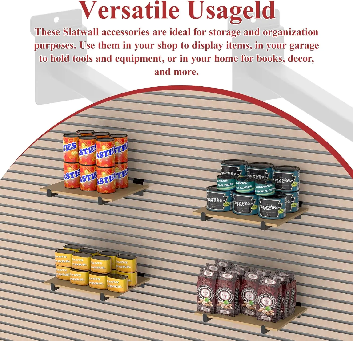 دعامات أرفف معدنية سوداء مقاس 12 بوصة، عبوة من 24 قطعة، خطافات Slatwall شديدة التحمل للعرض