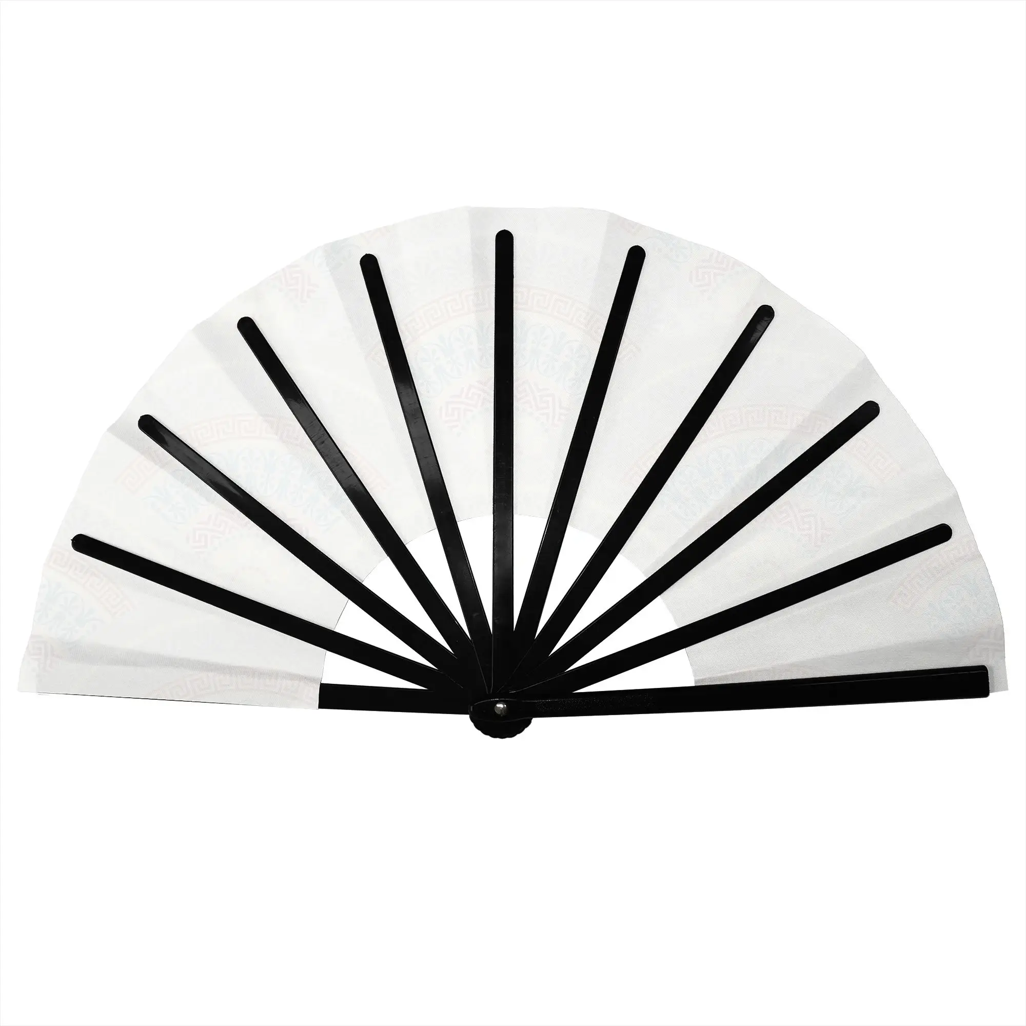 Greek key Meander Anthemion Folding Hand Fan Palmette  Polyester Fabric Fan Funny Summer Accessory Decorative Fans