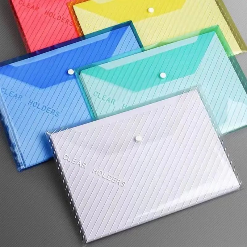 

10 Pcs File Folders Clear Document Bag Document Folders Paper Storage Bag Document Holders School Office Supplies