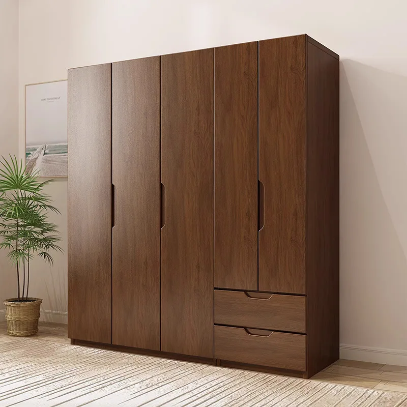 

Modern Nordic-style Solid Wood Wardrobe Double Door Bedroom Furniture with Oak Wardrobe Cabinet Living Room