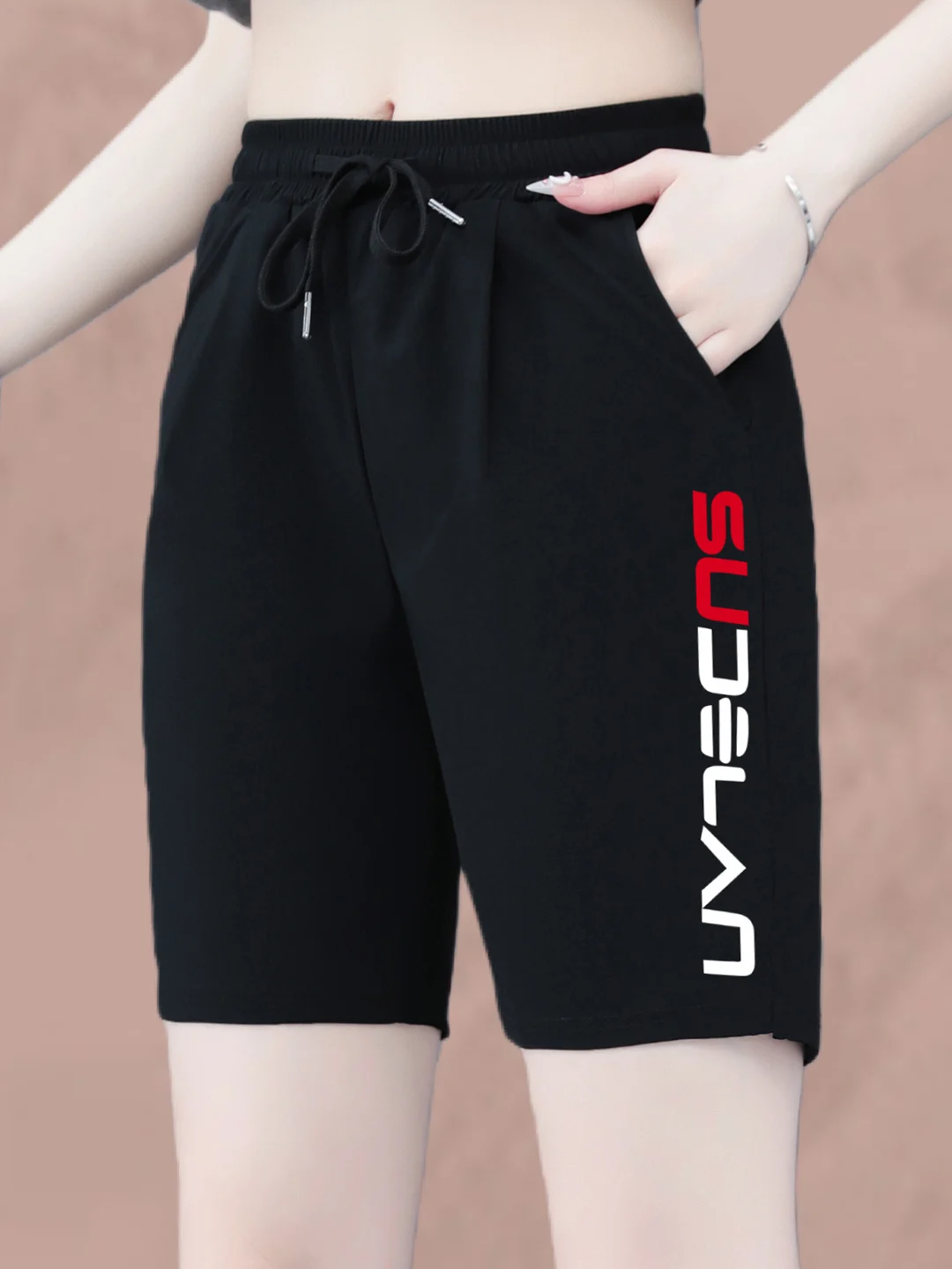 Pantalones Cortos de Verano para Mujer Nila Ice Silk de Secado Rápido, Finos, Holgados, Talla Grande, Casuales, Estilo Deportivo, Cinco Cuartos