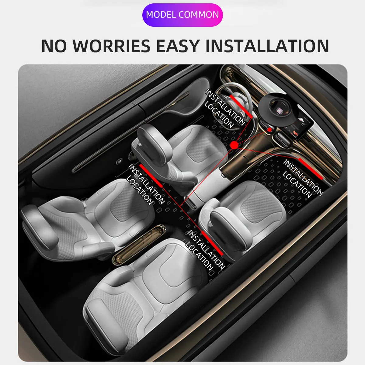 2/4in1 12/18 LED RGB Rainbow Atmosphere Decorative Lamp Wireless Remote USB APP Control Neon Car Interior Ambient Foot Light view 6