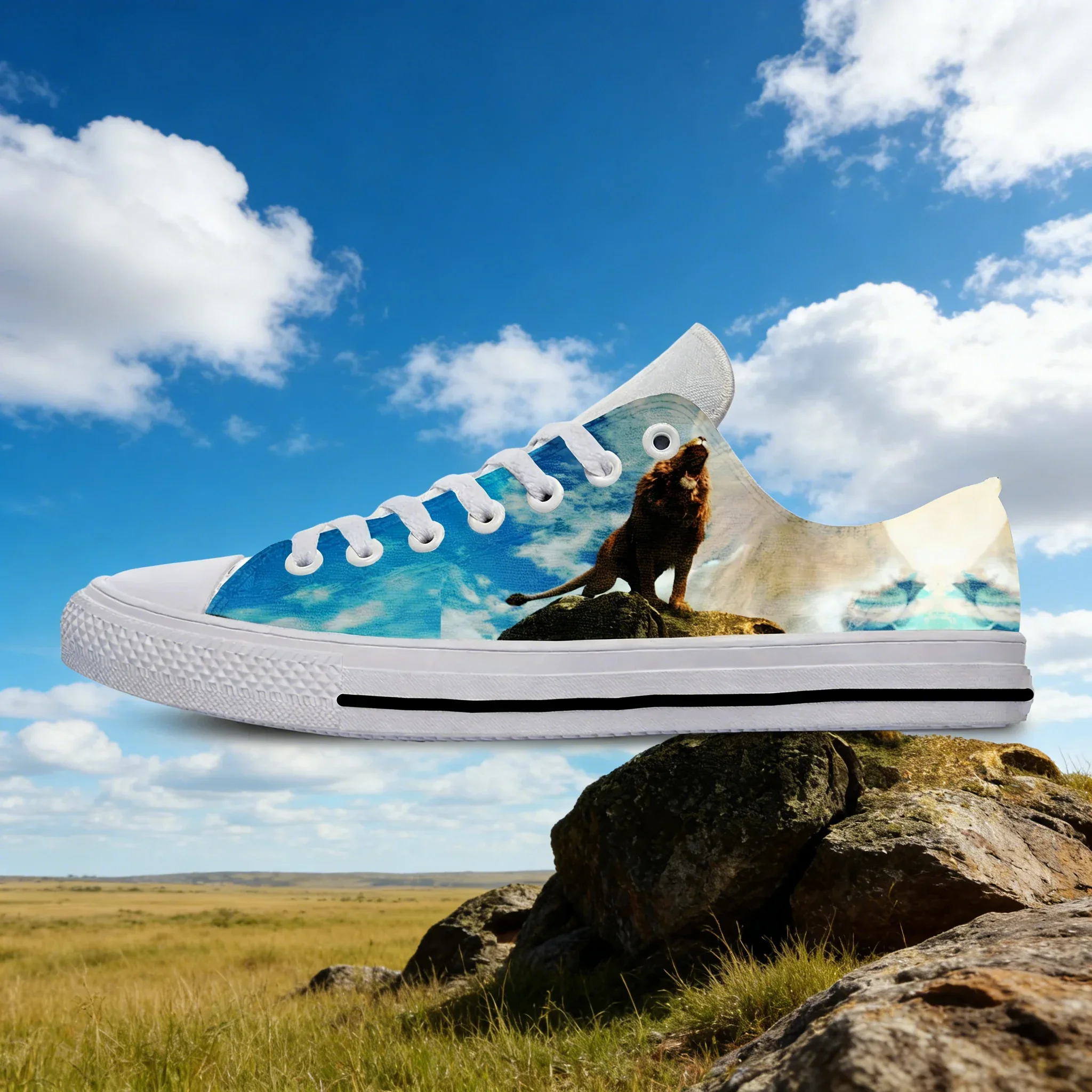 

【Новинка 2024】Кроссовки Aslan Narnia с принтом льва - модные повседневные низкие кроссовки для мужчин и женщин, подходят для любого сезона.