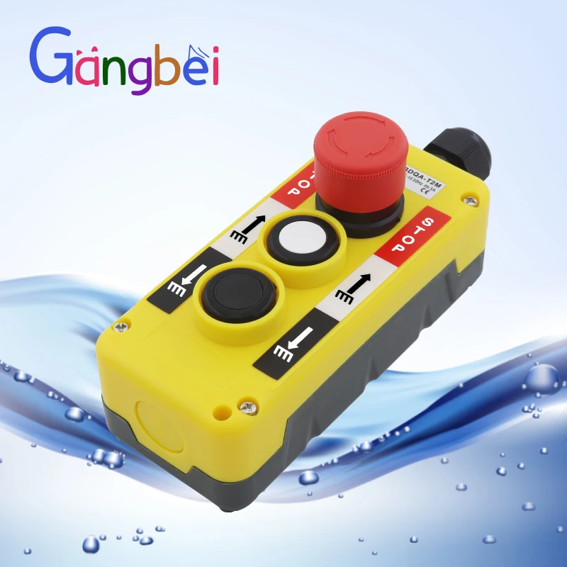 GBDQA-T1 T2 T3 2Y interruptor de botón de parada de emergencia impermeable Panel de Control de seguridad operado por llave dos/tres/cuatro botones para Gangbei