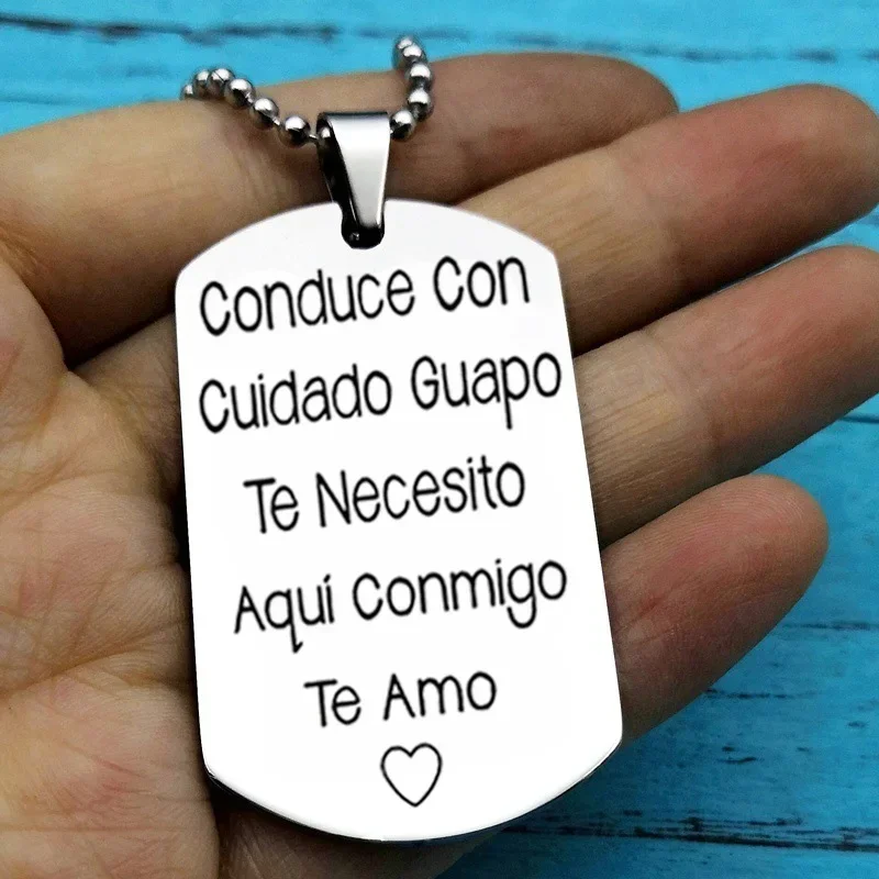 Stainless steel Spanish keychain, given to family and friends