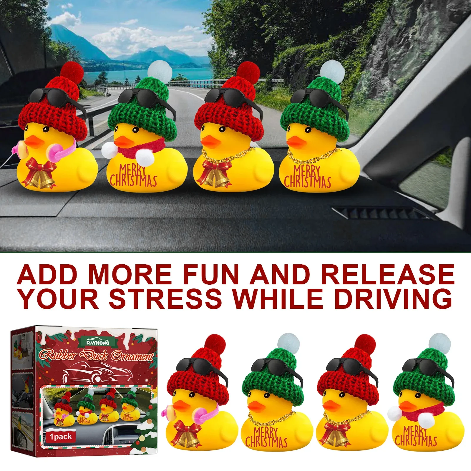 Car Rubber Duck Durable Car Dashboard Yellow Rubber Material Duck Bike Motor Without Lights Duck Car Auto Ornament Accessories