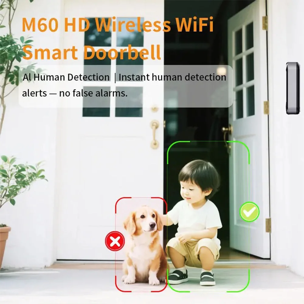 MRSVI M6 Wireless Doorbell Camera Wifi 2.4G 1080P Intercom Video Night Vision 2-way Audio Door Bell Smart Home Monitoring