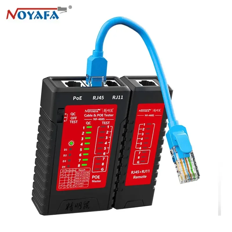 NOYAFA NF-468S Network Cable Tester RJ11 RJ45 Wire Detector Cat5 Cat6 Cable/Wire Continuity Detectors Fault Point Tester