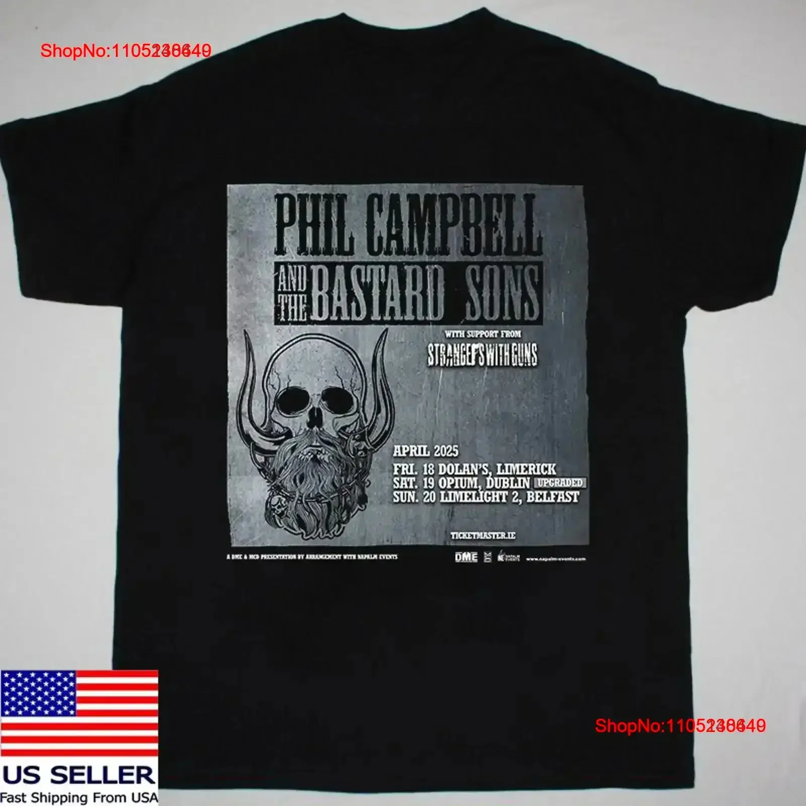 Irish shows Phil Campbell and the Bastard Sons T Shirt Full Size S 5XL ET1353 vintage Washed designer clothes vintage Washed
