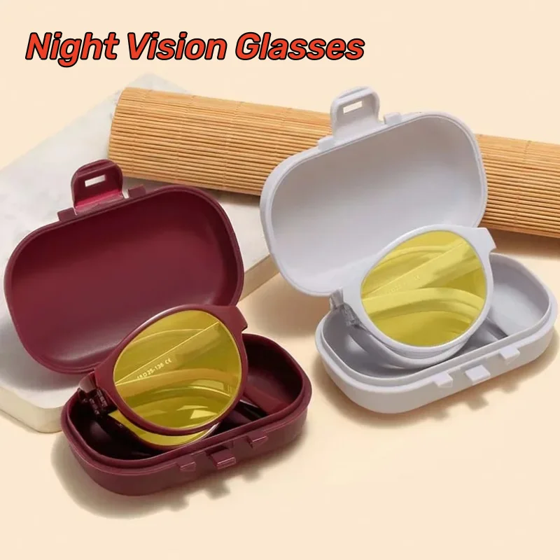 

Portable Foldable Night Vision Anti-Blue Light Glasses Unisex Spring-Arm Phone & Computer Gaming Flat-Lens Protective Eyewear