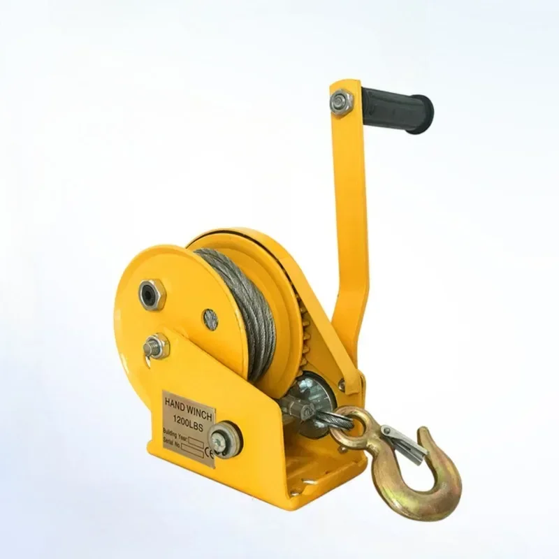 

Safe Manual Hand Winch Two-way Self-locking Small Automatic Brake Winch Portable Traction Hoist Lifting Crane