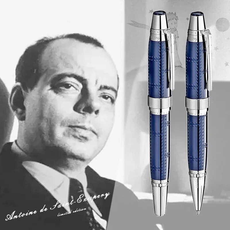 Limited Edition Saint-Exupery Blue/Black Rollerball Ballpoint Pen Office School Writing Fountain With MB Serial Number