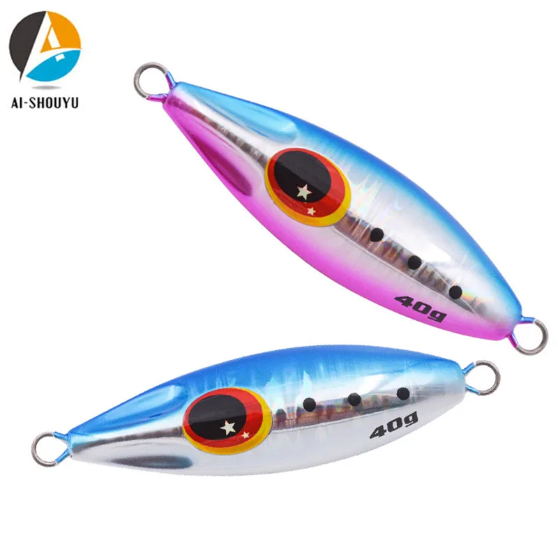 

AI-SHOUYU 1pcs New Metal Lead Jig Spoon 30g-120g Artificial Bait Hard Lead Fish Slow Pitch Jigging Cast Fishing Lures