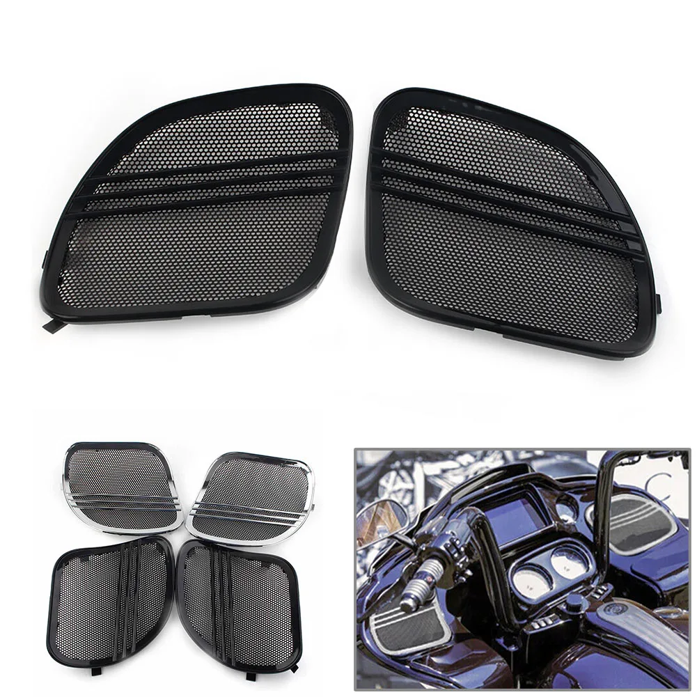 2Pcs Motorcycle Speaker Grills Cover Trim Left & Right For Harley Davidson Road Glide 2015 2016 2017 2018 2019 2020 2021 2022