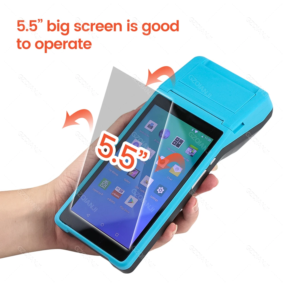 Android 8.1 PDA POS Handheld Terminal Device built in Thermal Bluetooth Printer 58mm Wifi Rugged PDA Barcode Camera Scan SII