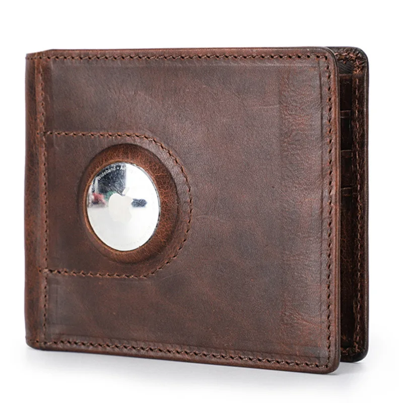 British Style Top Layer Cowhide Men  Anti Loss Tracker Position Multi Functional Horizontal Wallet Coin Purse Holder Men Wallets