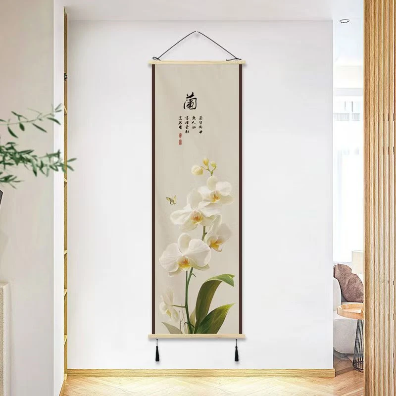 Mei Lan Zhu Ju painting, artistic conception cloth painting, living room decoration painting, home feng shui decoration