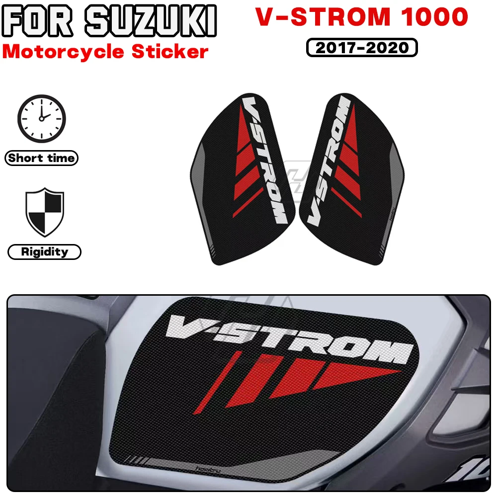 

For SUZUKI V-STROM 1000 XT ABS 2017-2020 Motorcycle Anti-slip Side Fuel Tank Pad Knee Decal Protection Stickers With Moto Logo