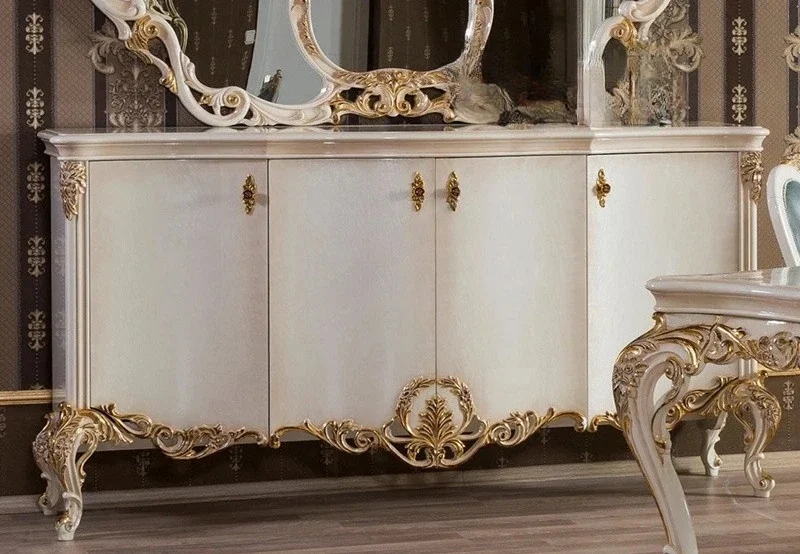 

European solid wood carving flower dining side cabinet restaurant locker home decoration designer high fashion