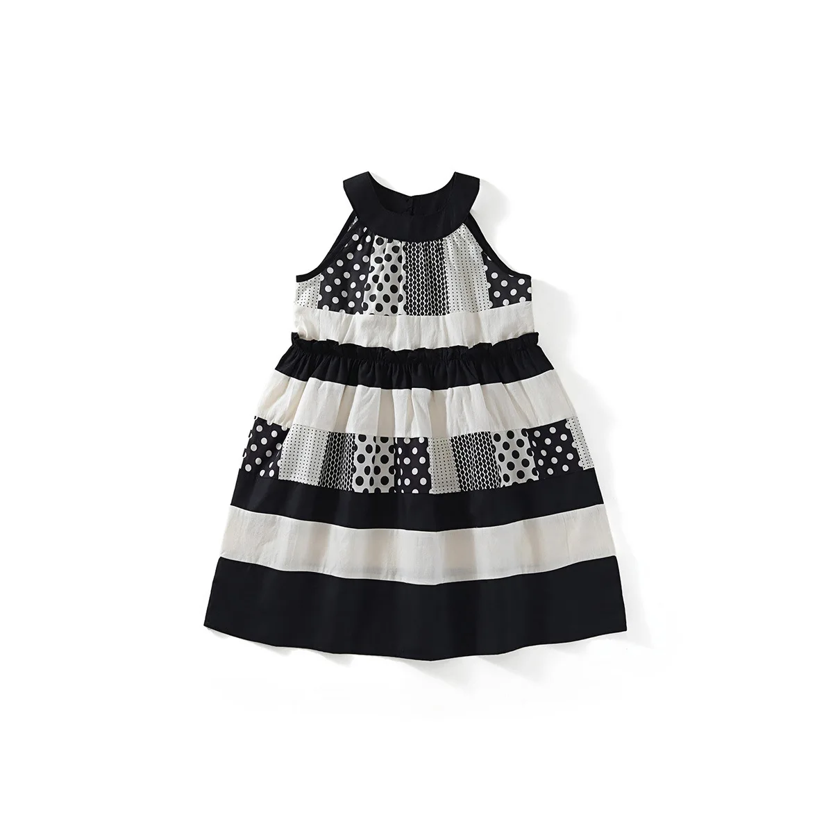 

Летнее детское платье для девочек 2026 года: милое, в горошек, с лоскутным узором, на бретельках, в японском стиле, без рукавов, для принцесс, на рост 90-140 см