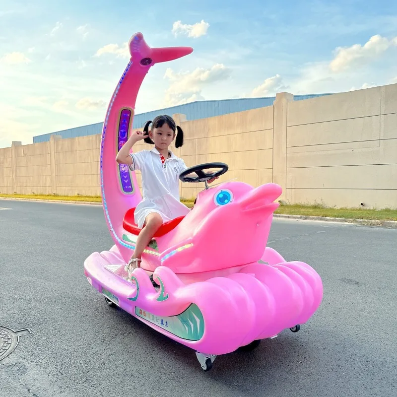 

Dolphin Amusement Car Square Stall Luminous Electric Toy Car Night Market Parent-child Luminous Car New