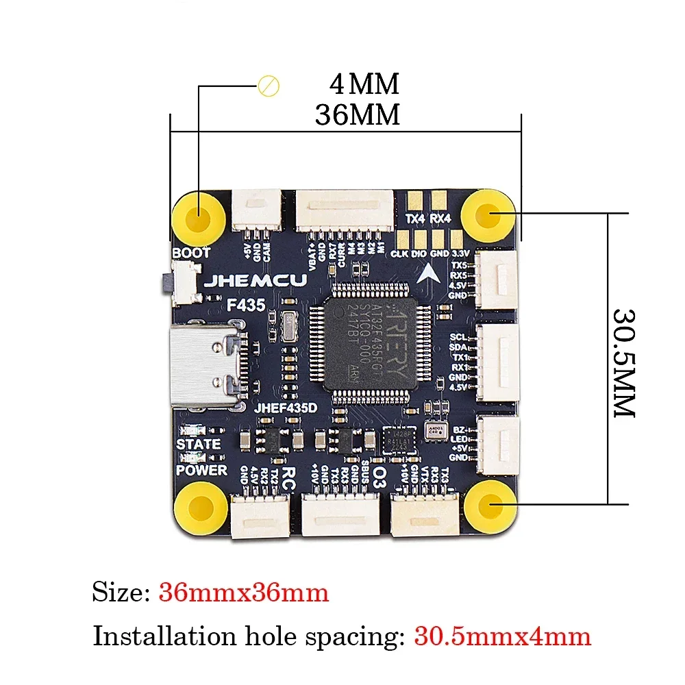 JHEMCU-Contrôleur de vol pour importateur RC FPV, ICSafe2688P, prise en charge OSD GPS W, boîte noire, baromètre 16 Mo, SPL06, 3-6S, 30.5mm x 4mm, GF30F435