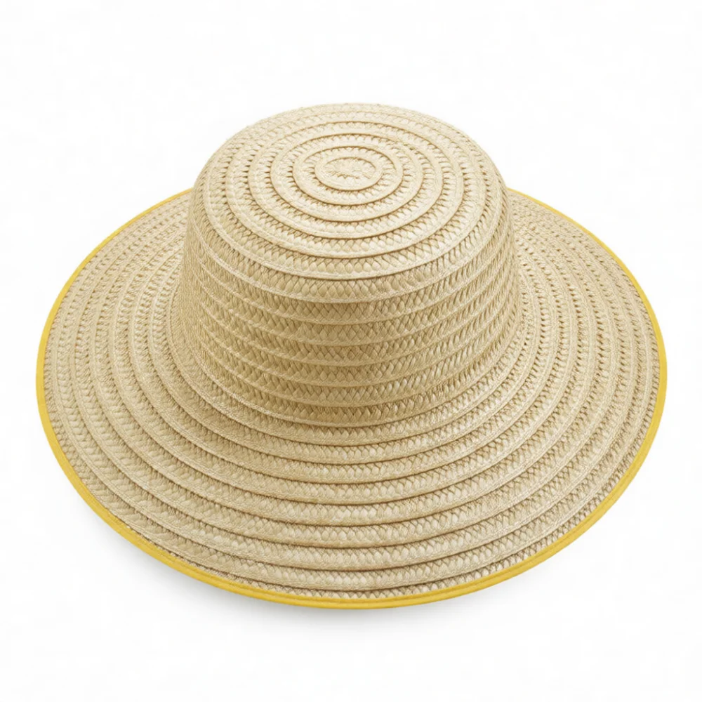 Handmade Woven Wheat Straw Hat Sunshade Large Brim Cap Breathable Sun Protective Gardening Hat For Outdoor Farming
